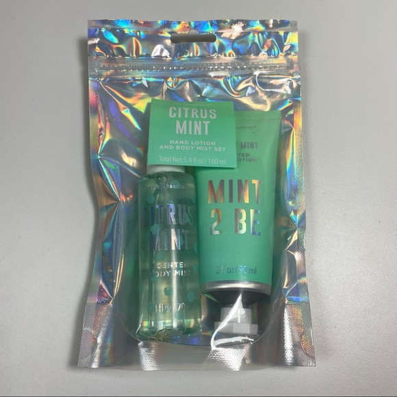NWT Citrus Mint hand lotion and body mist set